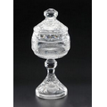 Hand Made 30% Lead Irish Crystal Bowl Award w/ Knobbed Lid (18")